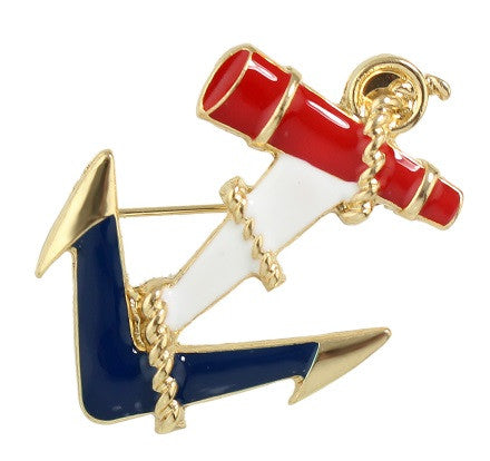 Red/White/Blue Anchor Brooch