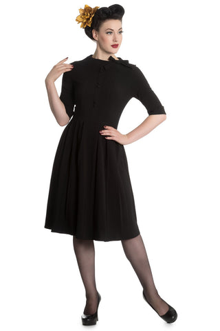 Hell Bunny Madison Dress - Black Rockabilly Retro Pinup