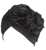 Floral Adorned Turban Black