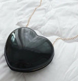 Black heart crossbody bag