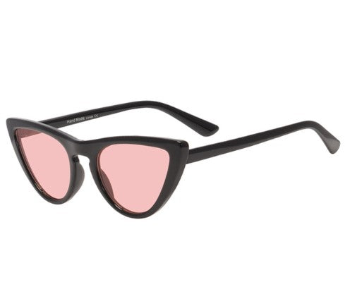 Black Cats' Eye Sunglasses featuring pink lens