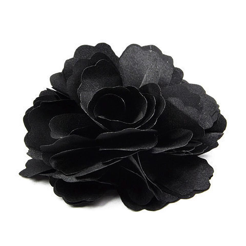 Black silk hair flower