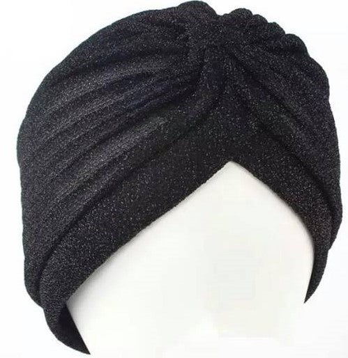 Black sparkle turban