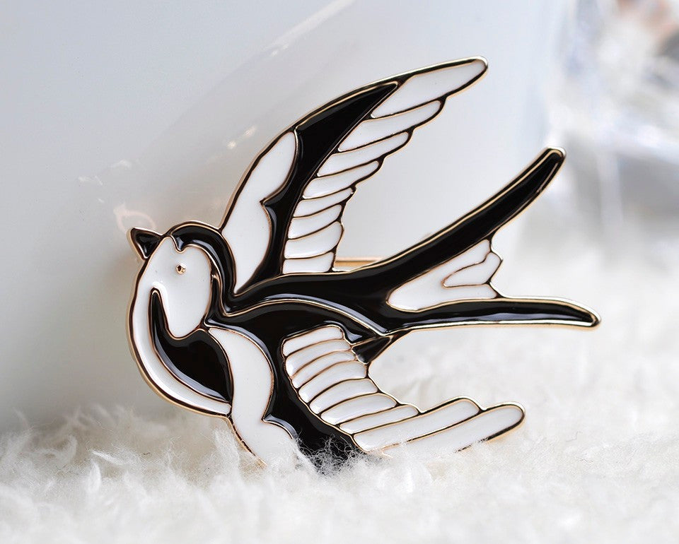 Swallow Brooch - Various Colours