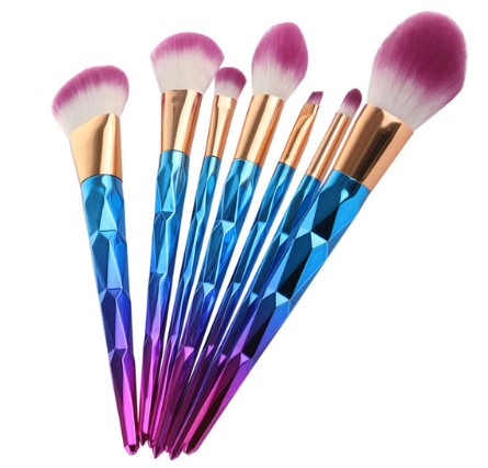 Blue Purple Ombre Unicorn Makeup Brush Set