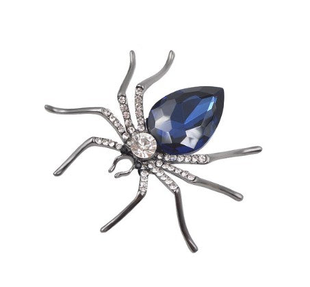 Azure spider brooch