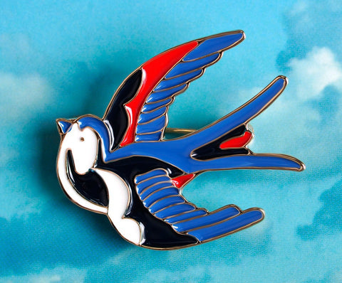 Swallow Brooch - Various Colours