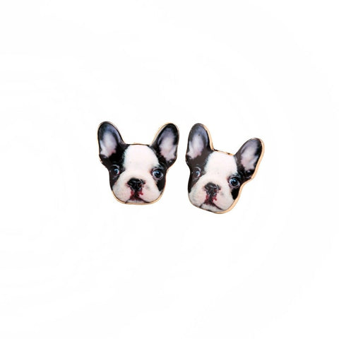 Boston Terrier Stud Earrings
