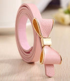 Faux Leather Bow Belt Pink