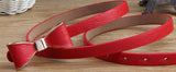 Faux Leather Bow Belt Red