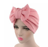 Pink Plain Bow Turban