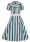Collectif Brette Glade Stripe Swing Dress