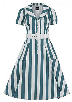 Collectif Brette Glade Stripe Swing Dress