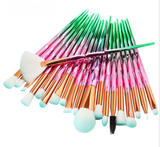 Green/Pink/Gold Ombre makeup brush set