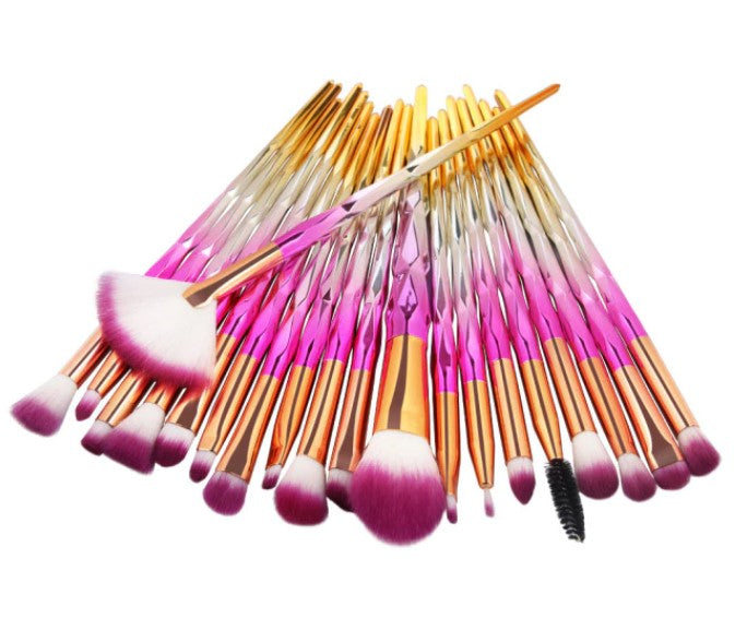 Pink/Gold Ombre makeup brush set