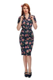 Collectif Caterina Bloom Floral Pencil Dress