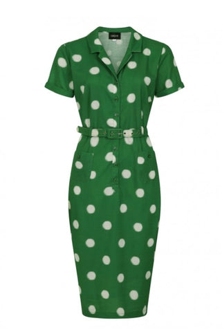 Collectif Caterina Painted Polka Pencil Dress