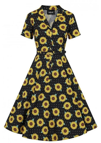 Collectif Caterina Sunflower Swing Dress