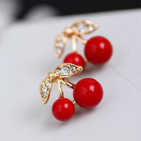 Rockabilly Cherry Stud Earrings