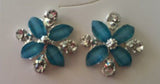 Crystal Flower Stud earrings blue