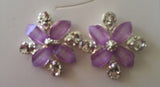 Crystal Flower Stud earrings purple
