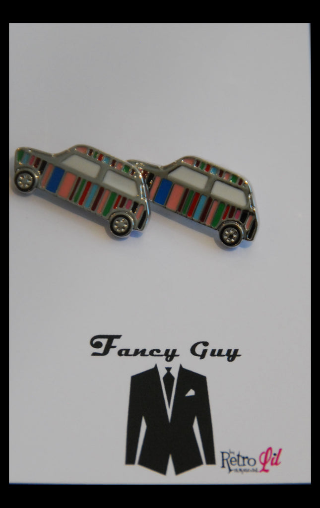 Vintage Striped Car Cufflinks - Fancy Guy by Retro Lil