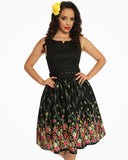 Lindy Bop Delta Black Floral Swing Dress