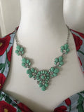 Floral Statement Necklace Green