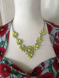 Floral Statement Necklace Yellow
