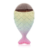 Frosted Rainbow mermaid tail stubby makeup brush