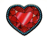Crystal Heart Brooch by Jubly Umph Rockabilly Retro Pinup