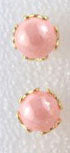 Gold set pearl stud earrings pale pink large