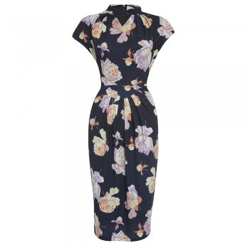 Lindy Bop Emma Nostalgic Floral WIggle Dress