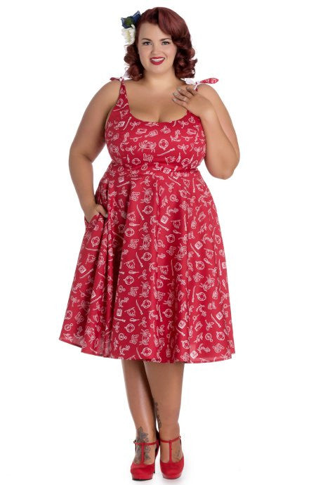 Hell Bunny Marin 50s Dress - Plus Size Rockabilly Retro Pinup