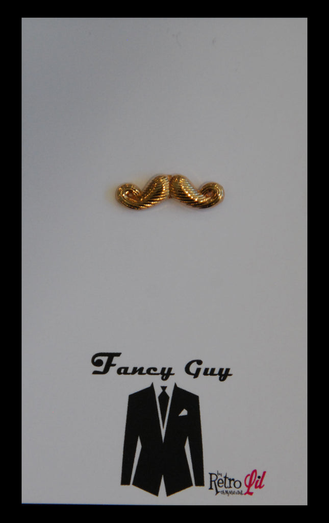 Gold Moustache Lapel Pin - Fancy Guy by Retro Lil
