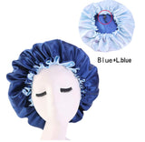 Blue satin nightcap
