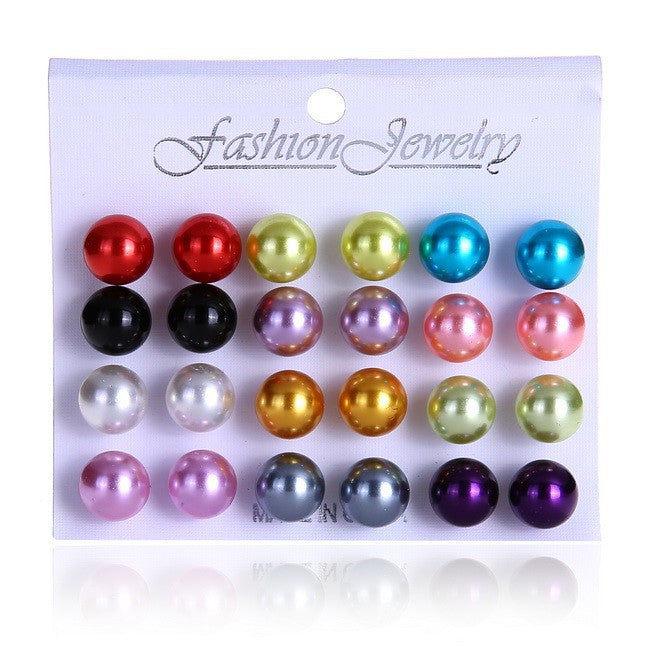 Pearl Stud Earrings - Various Colours