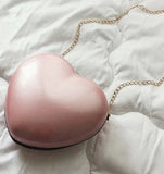 Pink pearl heart crossbody bag