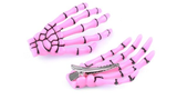 Skeleton Hands Hair Clips Pink