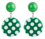 Polka Dot Dangle Earrings Green