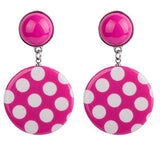 Polka Dot Dangle Earrings Pink
