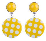 Polka Dot Dangle Earrings Yellow