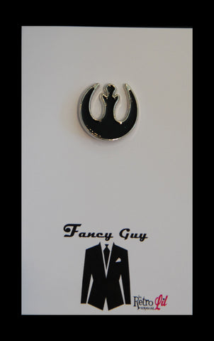 Rebel Black Lapel Pin - Fancy Guy by Retro Lil