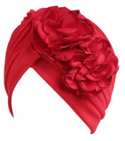 Floral Adorned Turban Red