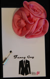 Floral Rosette Lapel Pin Pink - Fancy Guy by Retro Lil