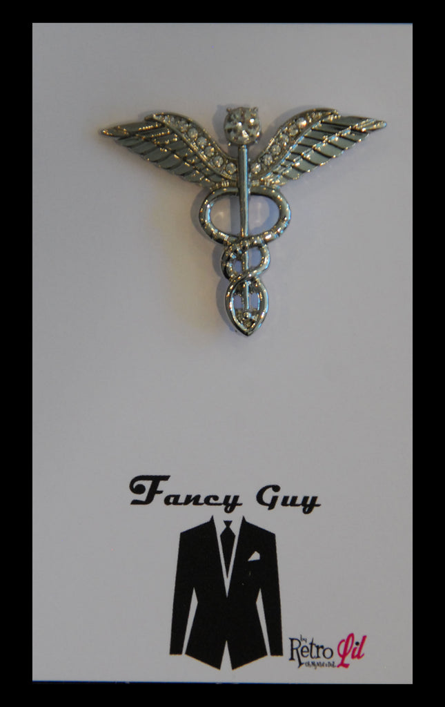 Winged Symbol Lapel Pin - Fancy Guy by Retro Lil