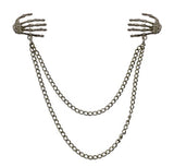 Bronze Skeleton Hand Collar Pin