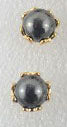 Gold set pearl stud earrings black