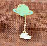 Spaceman Planet Brooches - 3 designs