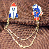Spaceman Planet Brooches - 3 designs